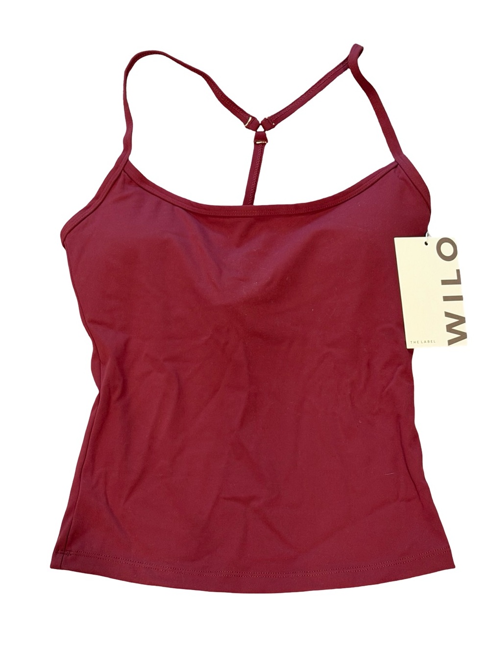 Wilo The Label Longline Cami Biker Short Set Burgundy XS NWT - Picture 3 of 9